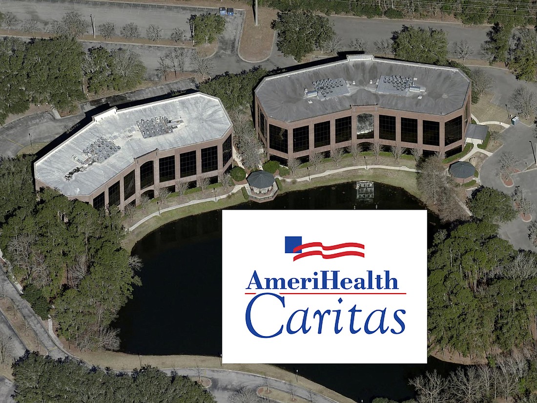 AmeriHealth Caritas is renovating space on two floors in the Cambridge West building, left, it leases at 8171 Baymeadows Way W.