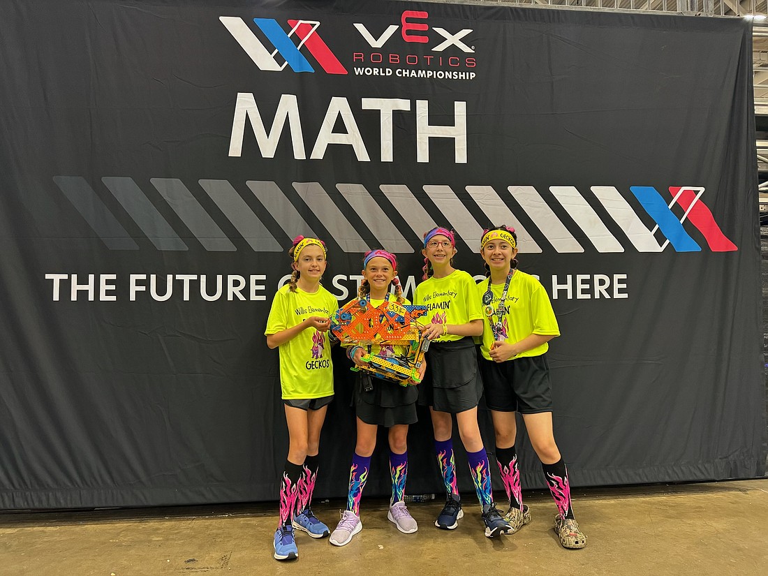 STEM programs can lead to opportunities to participate in world competitions. Robert E. Willis Elementary's Kaitlyn McIntrye, Aly Martinez, Jelena Konatar and Izzy Nunez partiicpated in the world VEX competition.