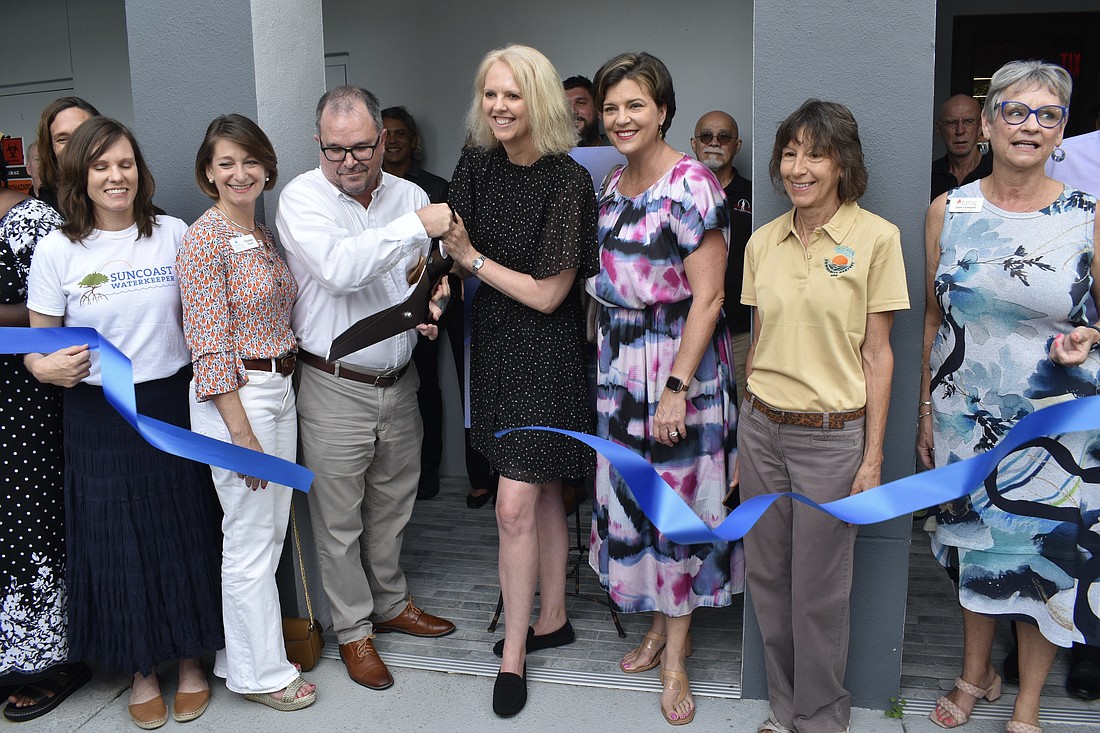 Abbey Tyrna of Suncoast Waterkeeper, Kirsten Russell of Community Foundation of Sarasota County, Matt Sauer of the Charles and Margery Barancik Foundation, Amber Whittle of Southface Sarasota, Kameron Hodgens of Gulf Coast Community Foundation, Joyce Norris of Community Harvest SRQ and ______.