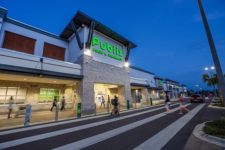 The Shoppes at Palmer Ranch is anchored by a more than 48,000-square-foot Publix supermarket.