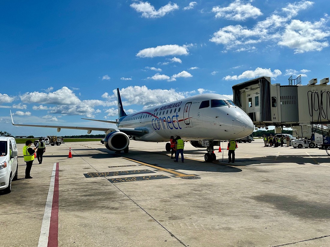 An Aeromexico plane sits on the tarmac at Tampa International Airpot (TPA).