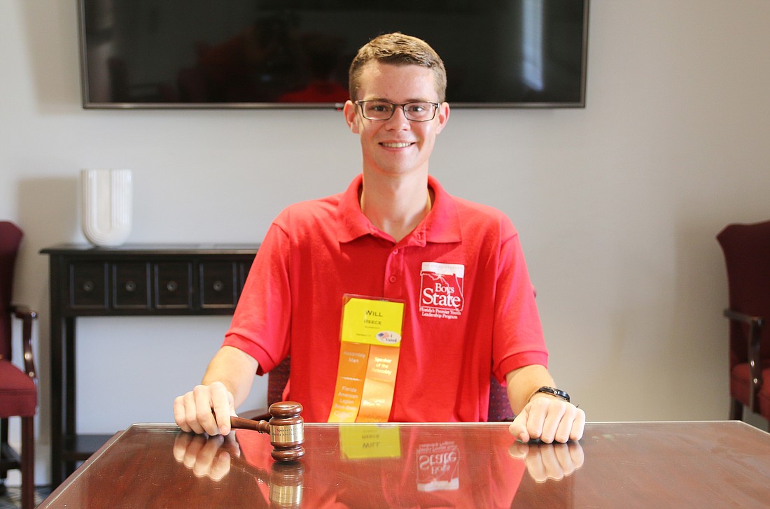 Seabreeze High School rising senior Will Reece was elected as Speaker of the Assembly at the 2024 Florida Boys State. Photo by Jarleene Almenas