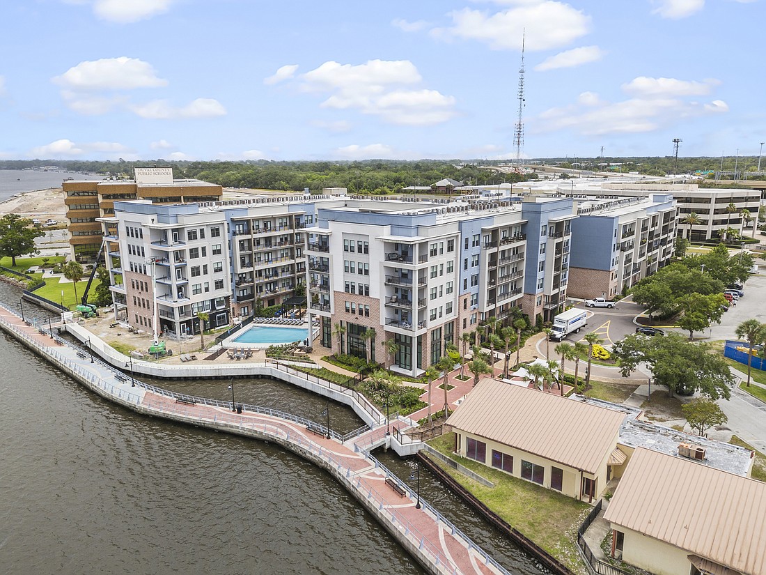 The River House apartments on the Downtown Southbank are west of the Duval Schools headquarters building.