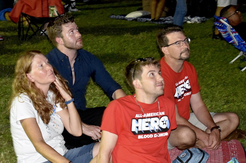 Lisa, Dom, Griffin and Brian Macrae watch the fireworks.