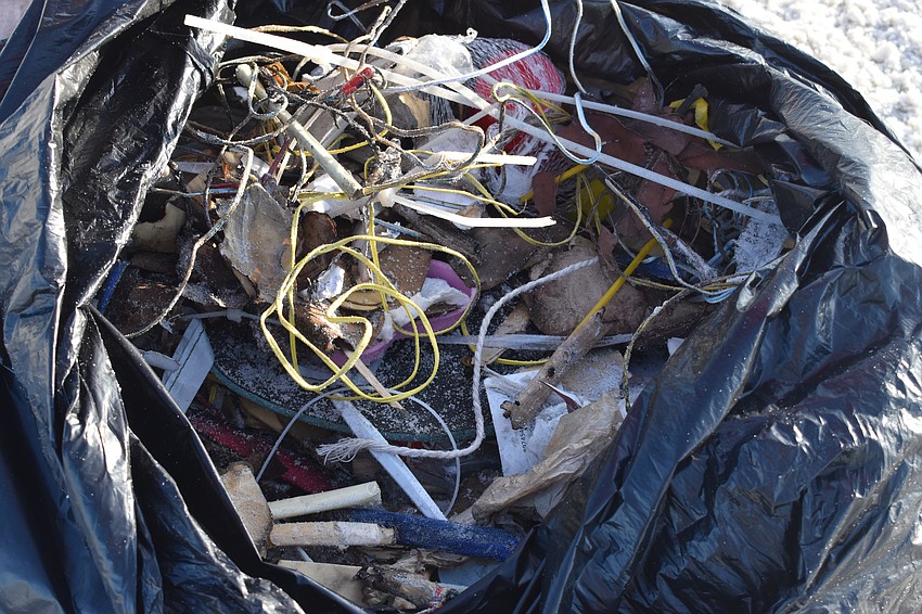Colleen Redmond collected plastics and a variety of other materials from the beach.