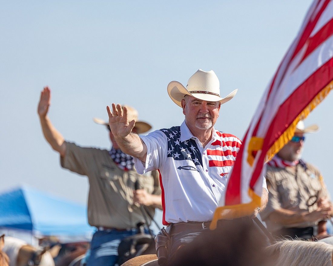 Sheriff Rick Staly at the Flagler Beach parade. Photo by Jake Montgomery