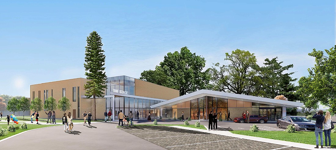 A rendering of an expanded Payne Park Auditorium designed by Fleischman Garcia Maslowski architects.