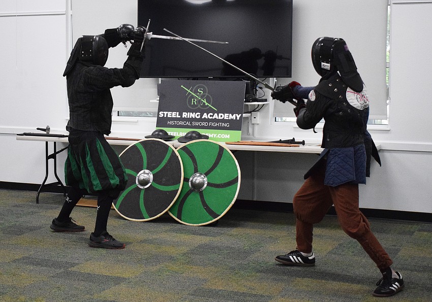 Chris Fontana, a junior instructor with Steel Ring Academy, takes on Galloway Gonczy, a teen student.