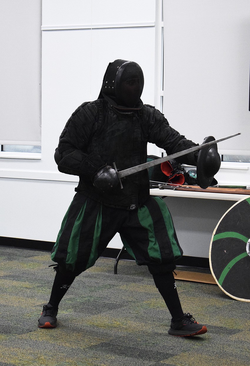Chris Fontana, a junior instructor with Steel Ring Academy, gets in a ready position to start fighting.