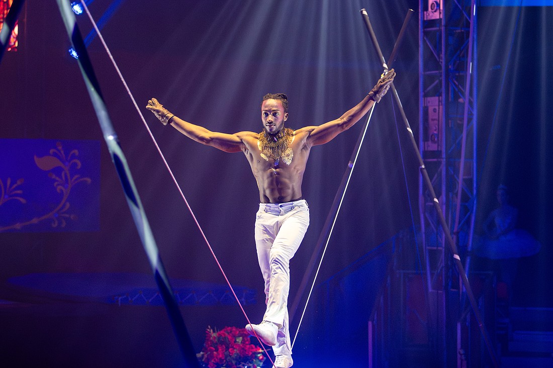 Slack rope performer Antino Pansa defies gravity at the Summer Circus Spectacular, which runs through Aug. 17.