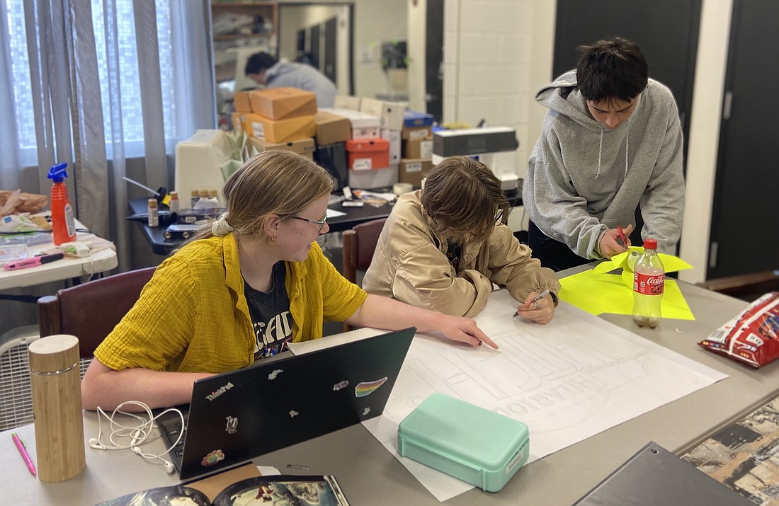 Ava Marie Petroski, left, worked with other teens in the playwright workshop at the Garden Theatre.