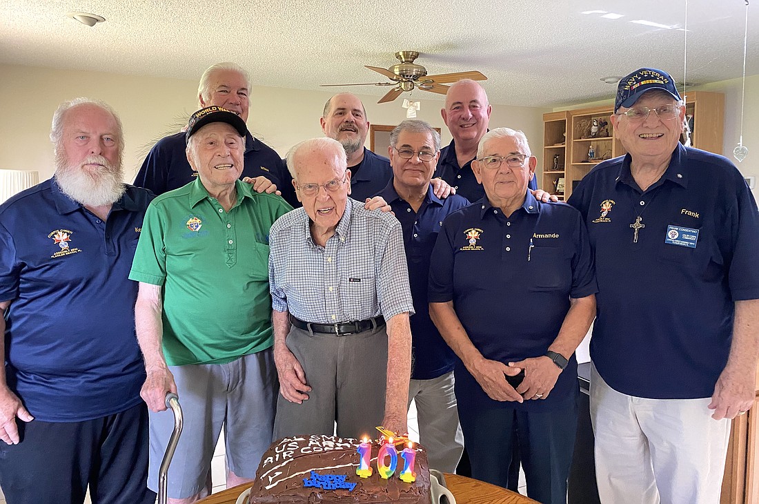 Back row: Gregg Wilson, Father Manny Lopez and Mike Boullion. Front row: Kevin Ryan, Pat Martellucci, Al Smith, Steve Scifo, Armando Garcia and Frank Consentino. Courtesy photo