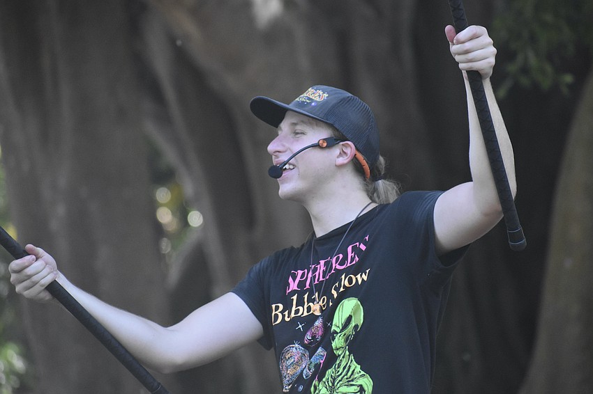 Blaise Ryndes controls the bubbles.