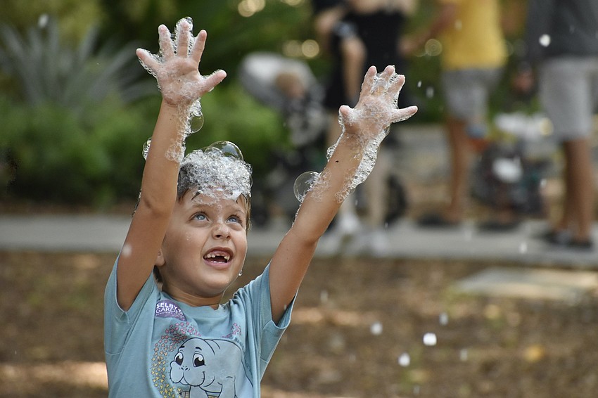 Price Kabinoff, 6, isn't afraid to get his hands soapy.