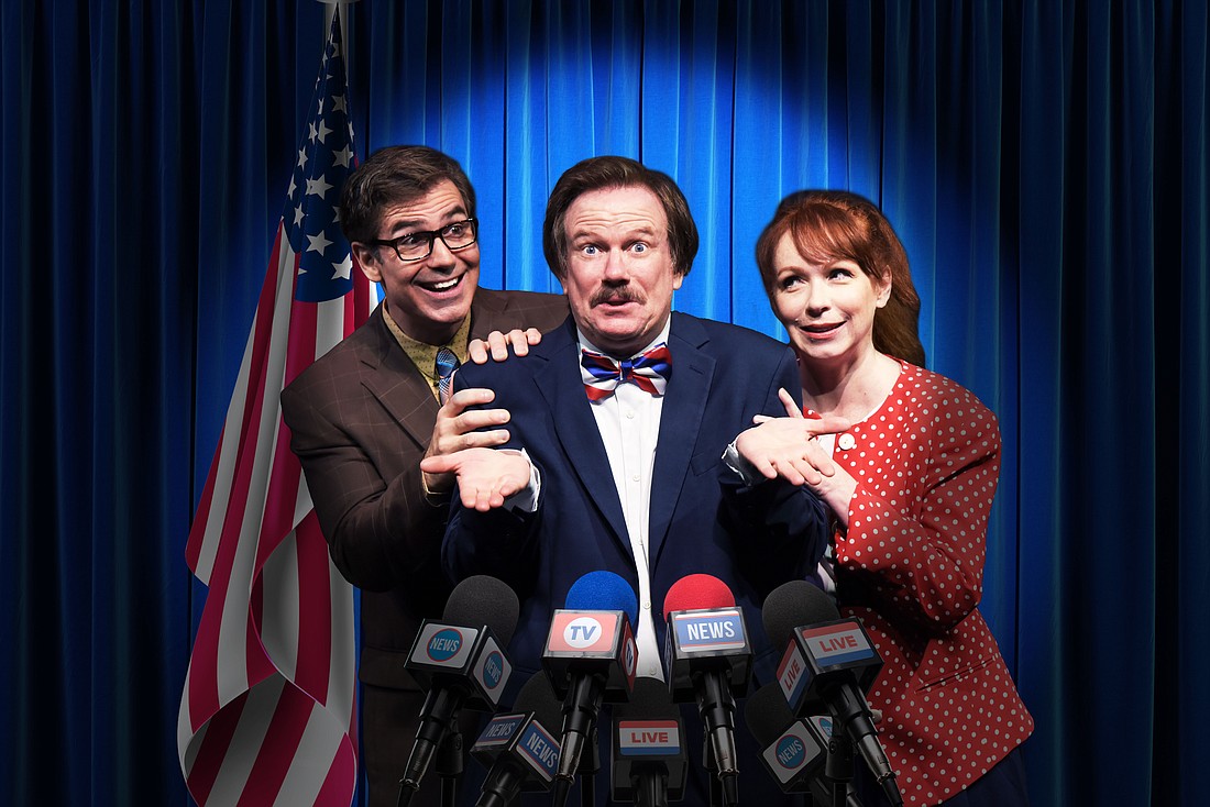 The political comedy "The Outsider" runs through Aug. 18 at FST's Gompertz Theatre.