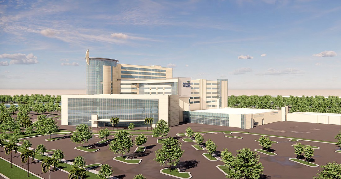 A rendering of what the $220 million expansion will look like at AdventHealth Daytona Beach, once completed. Courtesy of AdventHealth Daytona Beach