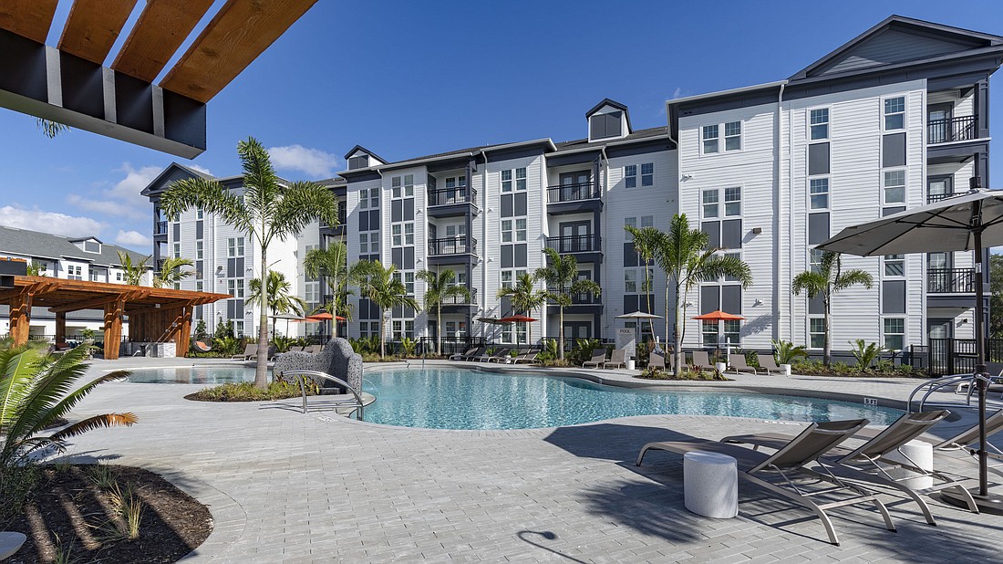 The pool area of Azola South Tampa apartment complex, recently purchased by Momentum Real Estate Partners.