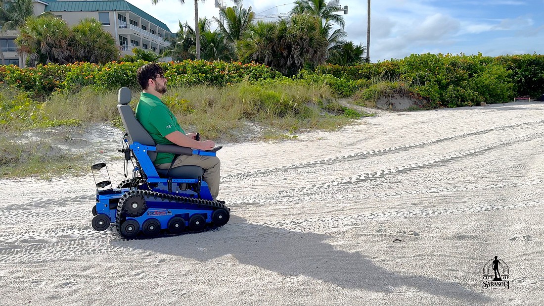 Sarasota's new EcoRover will provide waterside access to the mobility challenged at Lido Beach.