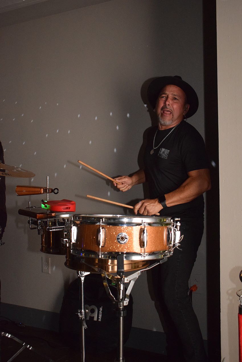 Patricio Diaz with the Latin band Sol Caribe.