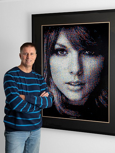 John Darovitz and his portrait of Taylor Swift. Courtesy photo