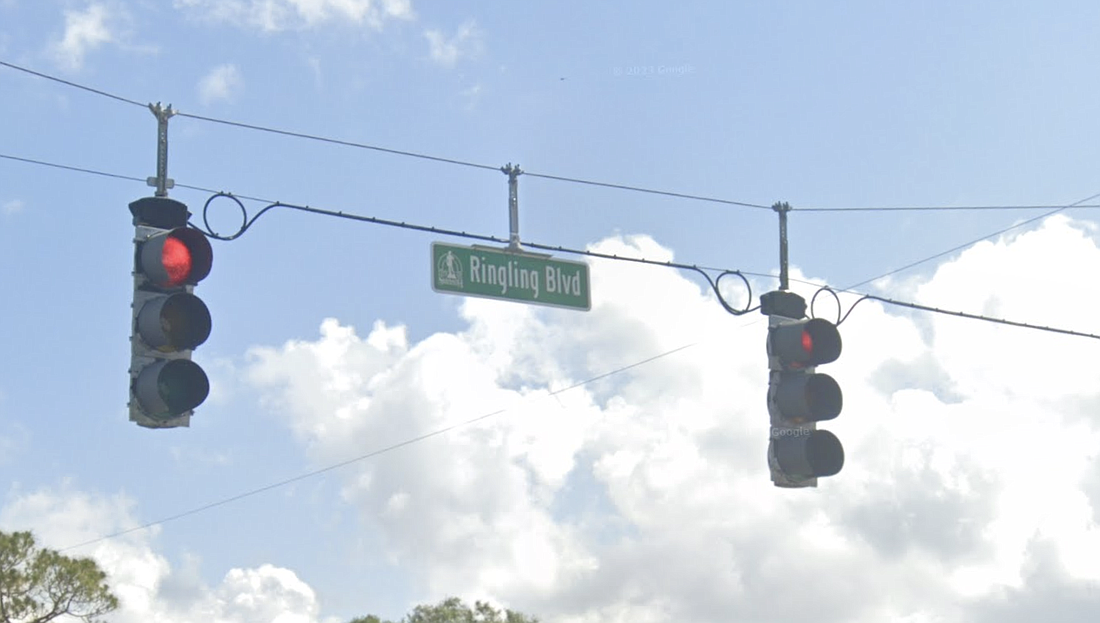 Span wire will be replaced with mast arms at the intersection of Ringling Boulevard at Lime Avenue to protect the signals from wind in the event of a storm.