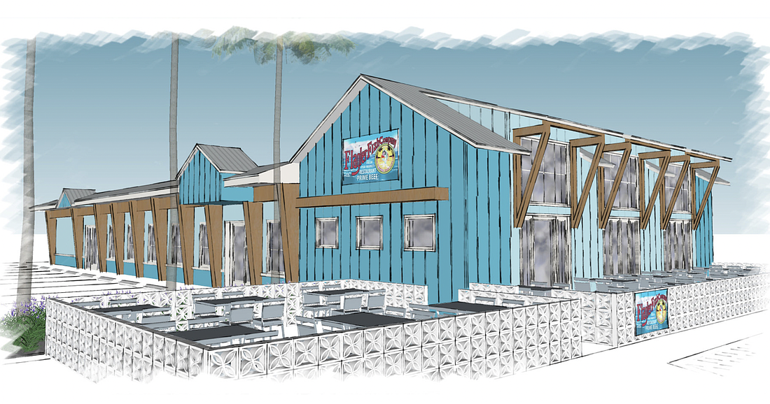 A rendering of Flagler Fish Company's proposed renovation. Image from Flagler Beach Commission meeting documents