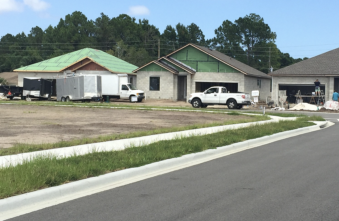 Homes under construction in Palm Coast. File photo