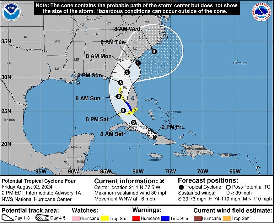 Tropical storm conditions could hit Sarasota and East County by Saturday night, forecasters say.