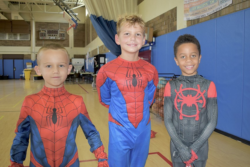 Jack Kushin, 7, Cason West, 7 and Kai Dodge, 6, came dressed as Spider-Man.