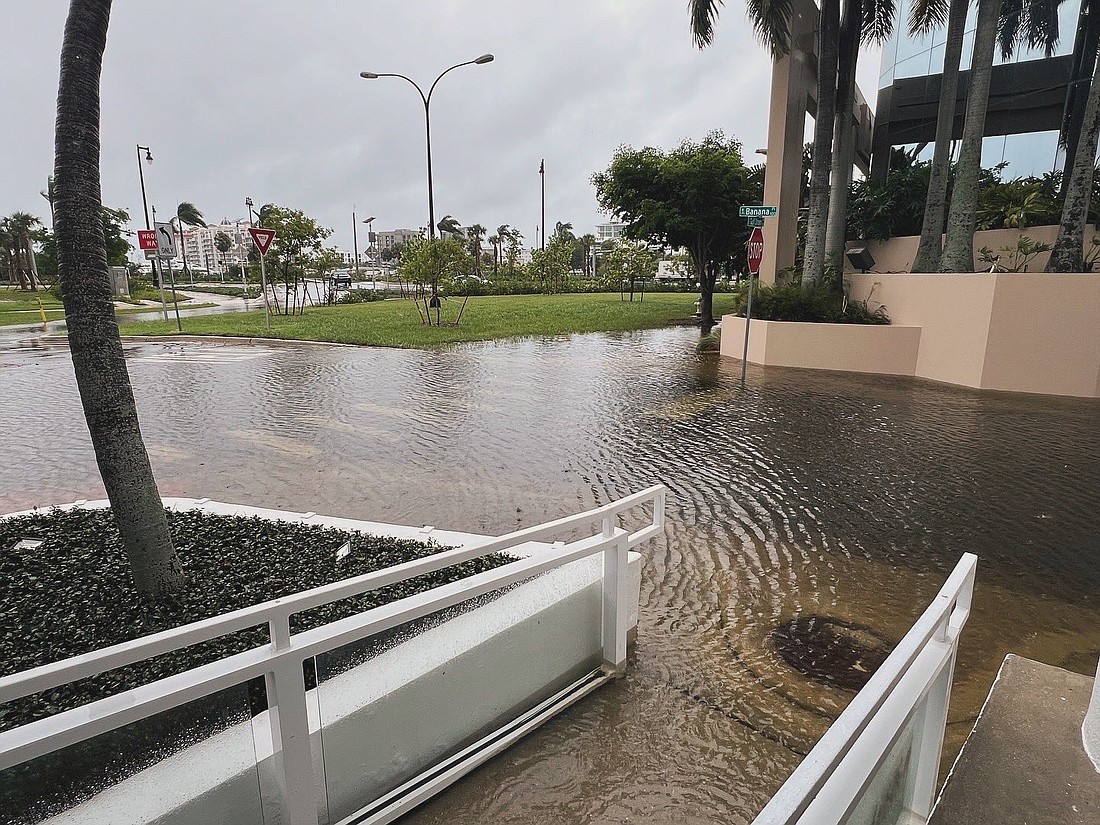 Flooding near Banana Court and Gulfstream Avenue on Sunday