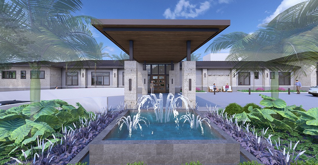 A rendering of the planned new Bird Key Yacht Club building.