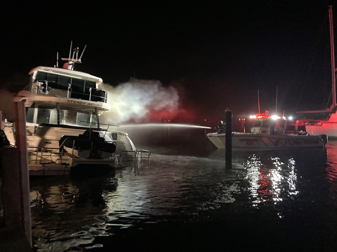 Firefighters responded to a fire Aug. 5 aboard a 65-foot yacht at the Longboat Key Club.