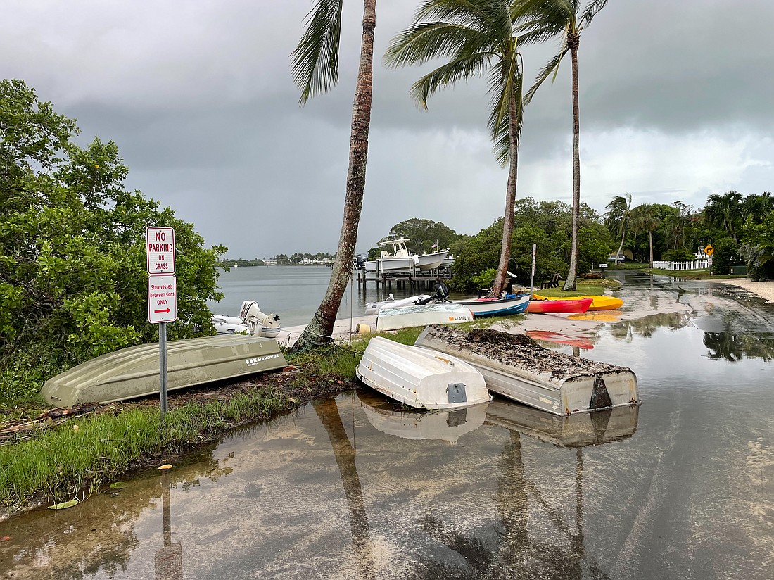 Flooding near the dock on Linley Street.