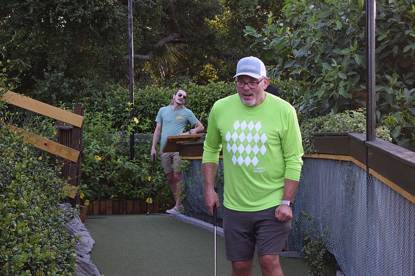 GreyHawk Landing's Franciz Lopez is stunned as he just nearly misses a hole-in-one.