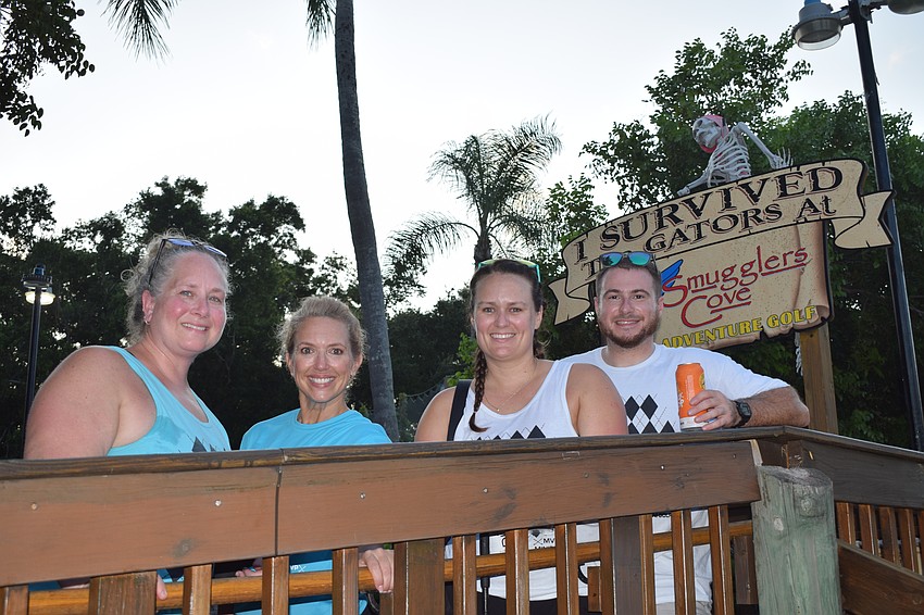 Bradenton's Meghann Ehling and Tonya Dottellis and Sarasota's Casey Waugh and Anthony Pullara tackle each hole together, seeing who can get the best score. Every time MVP Sports and Social participants play, they're paired with new people.