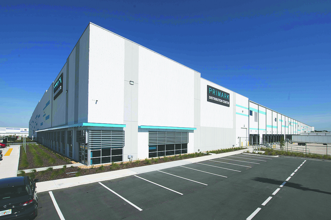 The Primark distribution center in Imeson Park South in North Jacksonville sold July 19 for $62.85 million. The buyer was New York-based INDUS Realty Trust, an industrial/logistics real estate firm that focuses on mid-sized buildings between 75,000 and 500,000 square feet.