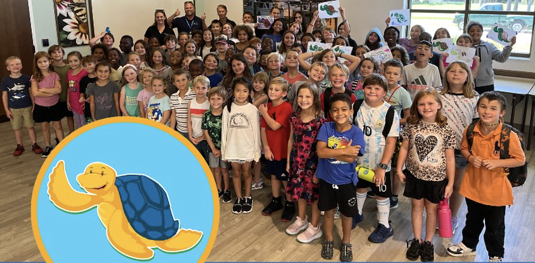 Palm Coast city summer camp participants with "Pearl," the mascot for the 17th annual Intracoastal Waterway Cleanup. Image courtesy of Palm Coast