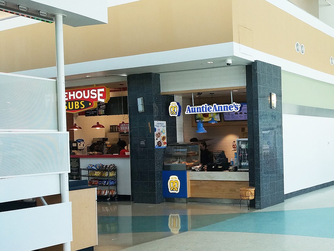 The Jacksonville International Airport food court that comprised Sbarro, Starbucks, Firehouse Subs and Auntie Anne’s Pretzel Perfect is now permanently closed to make way for the new Concourse B.