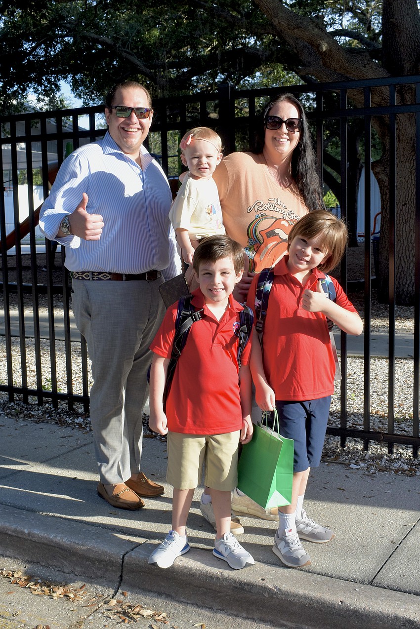 Chris DiBitetto, Pre-K student Isla DiBitetto, kindergartener Easton DiBitetto, Ashley DiBitetto and first grader Alden DiBitetto