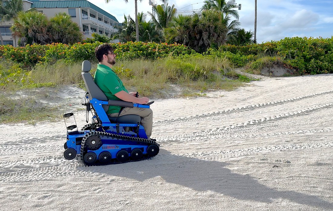 Sarasota's new EcoRover will provide waterside access to the mobility challenged at Lido Beach.