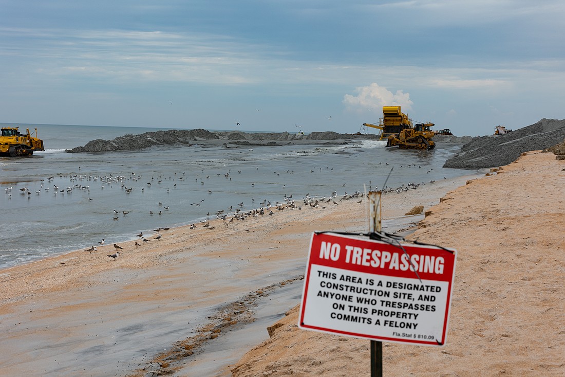 The U.S. Army Corps of Engineers continued the Flagler Beach beach renourishment project on Aug. 9. Photo by Jake Montgomery