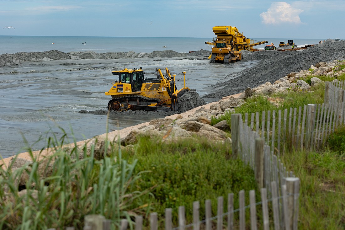 The U.S. Army Corps of Engineers continued the Flagler Beach beach renourishment project on Aug. 9. Photo by Jake Montgomery