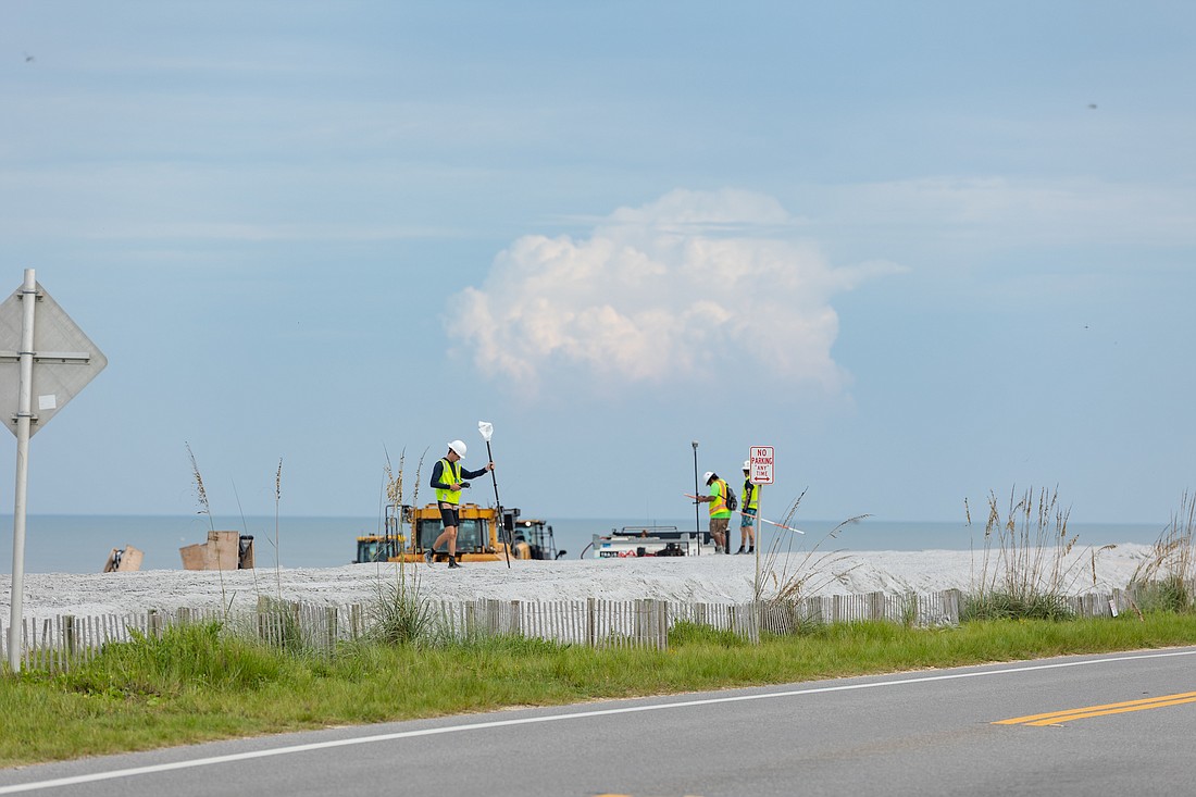 The U.S. Army Corps of Engineers continued the Flagler Beach beach renourishment project on Aug. 9. Photo by Jake Montgomery