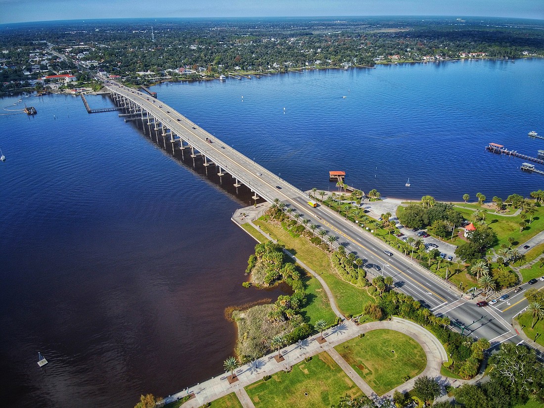 An aerial view of Ormond Beach's Granada bridge. Photo courtesy of Adobe Stock/Jeff Whiting