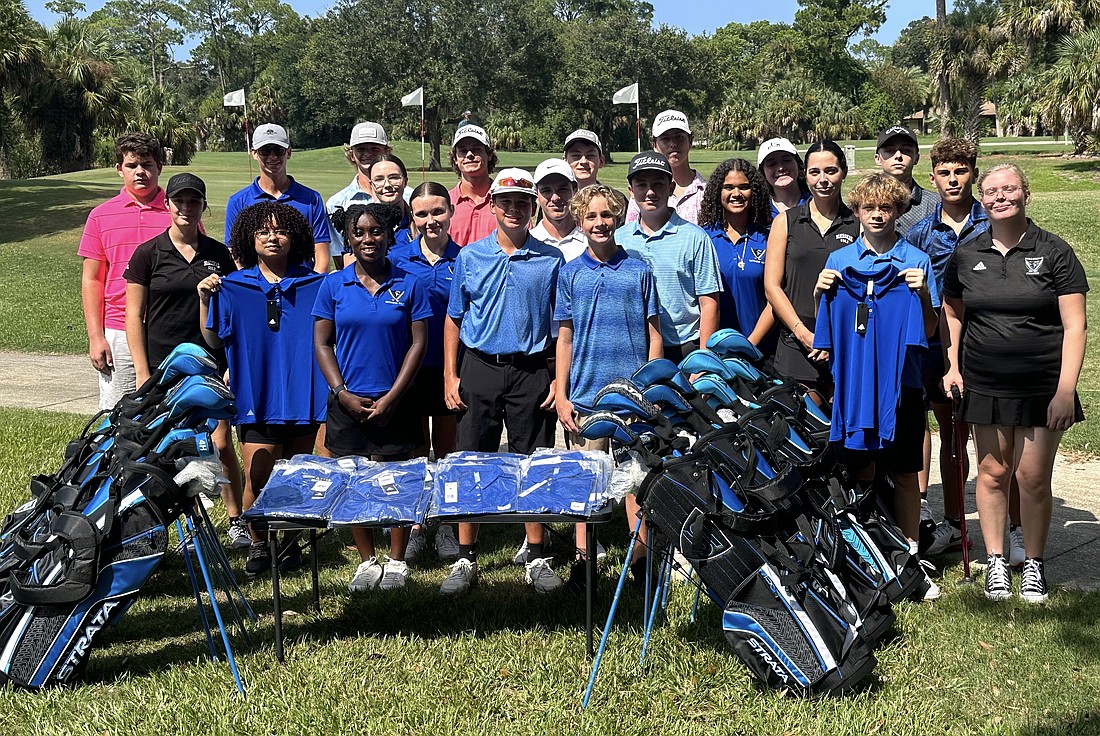 The Matanzas boys and girls golf teams with their new Callaway golf clubs donated by Drive Fore The Future. Courtesy photo