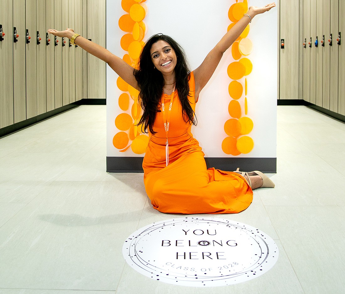 Krishna Bhakta celebrated her first day of school at the Orlando College of Osteopathic Medicine.