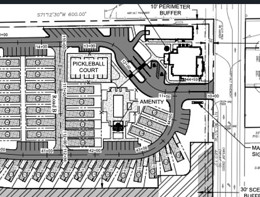 Plans for Ocean Club RV Park show and amenity center and a pickleball court.