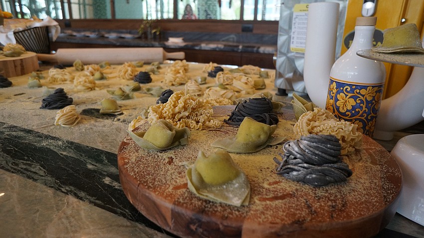 The pasta bar at the resort's Italian restaurant Riva.