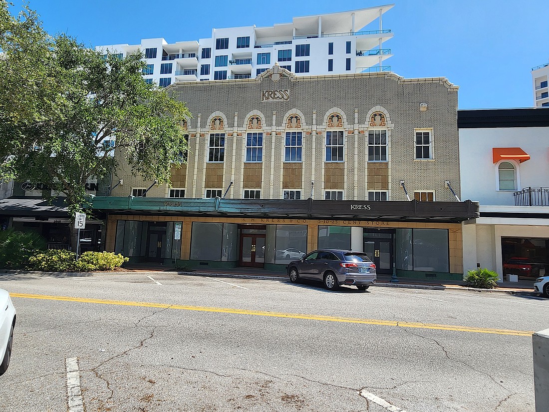 The former S.H. Kress store in downtown Sarasota is an example of a property that would be eligible to transfer its by-right developable height and density to a developer of a receiving site.