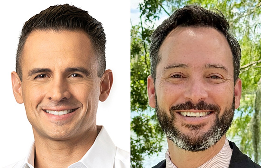 Two Republican candidates — Thomas Feiter, left, and Seth Hyman— are running for the Florida State Attorney seat in the Aug. 20 primary.